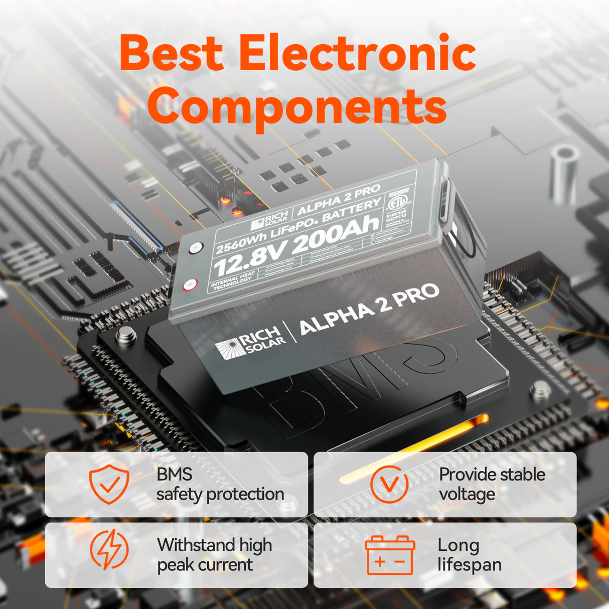 Rich Solar - Alpha 2 Pro| 12V 200Ah LifePO4 Battery