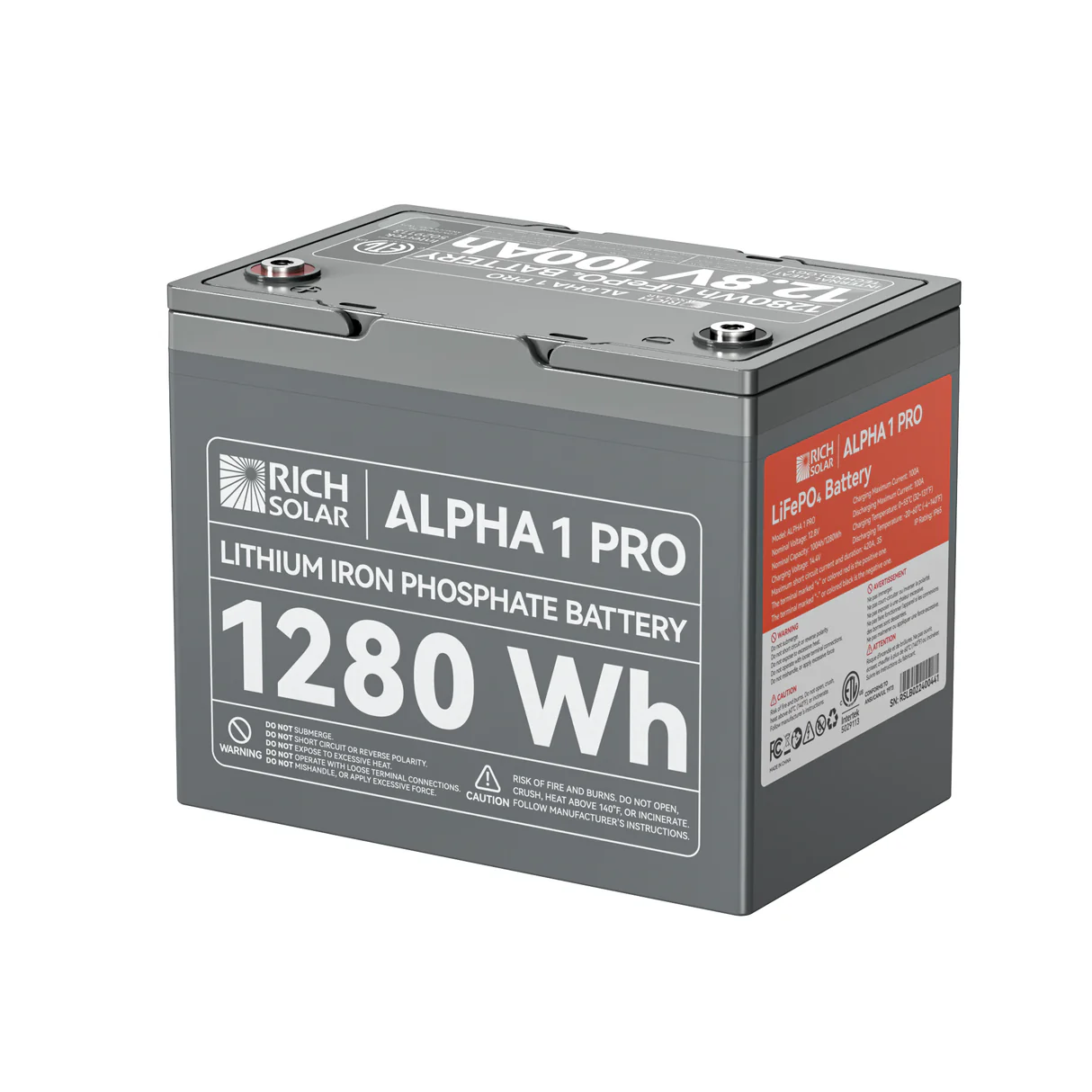 Rich Solar - Alpha 1 Pro | 12V 100Ah LifePO4 Battery