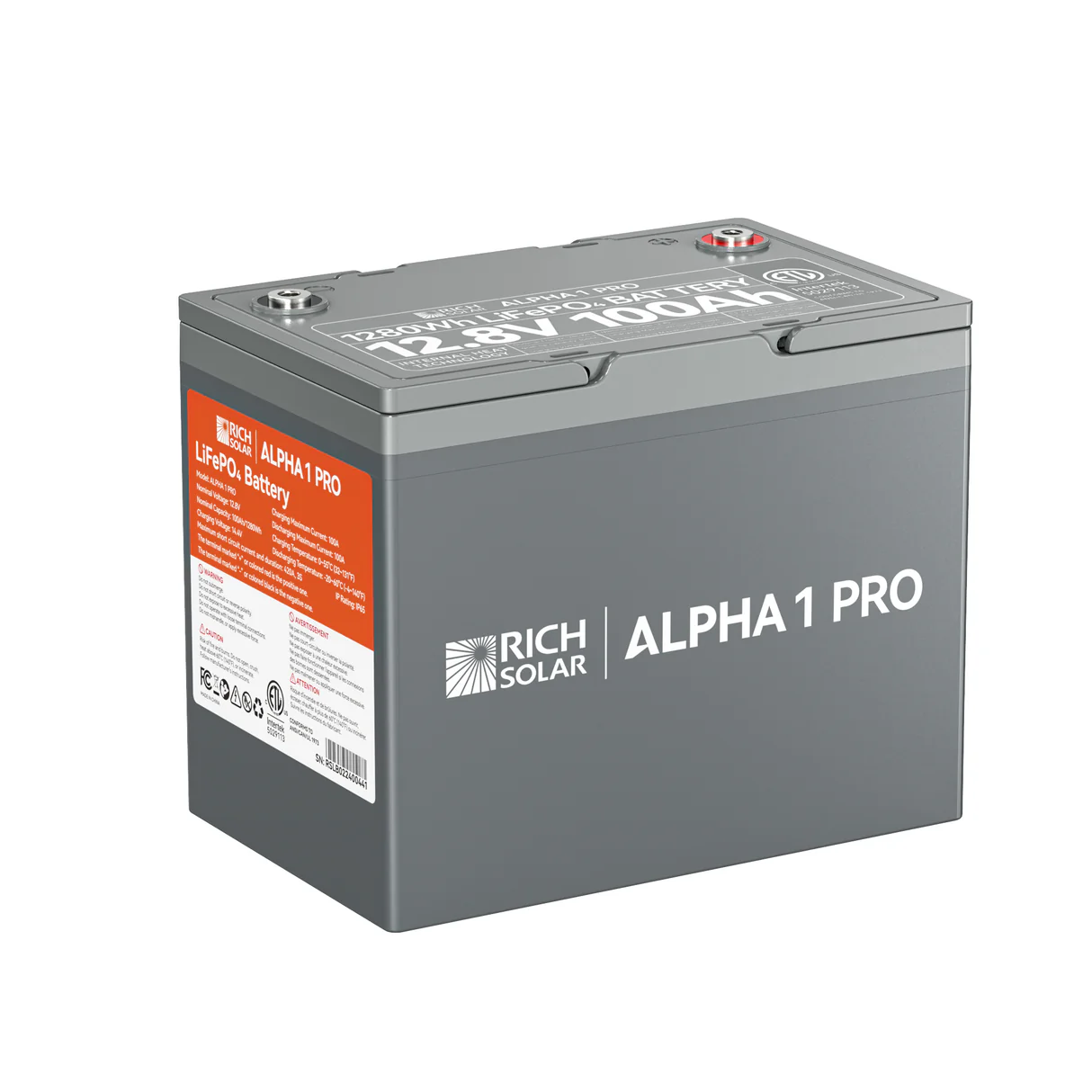 Rich Solar - Alpha 1 Pro | 12V 100Ah LifePO4 Battery