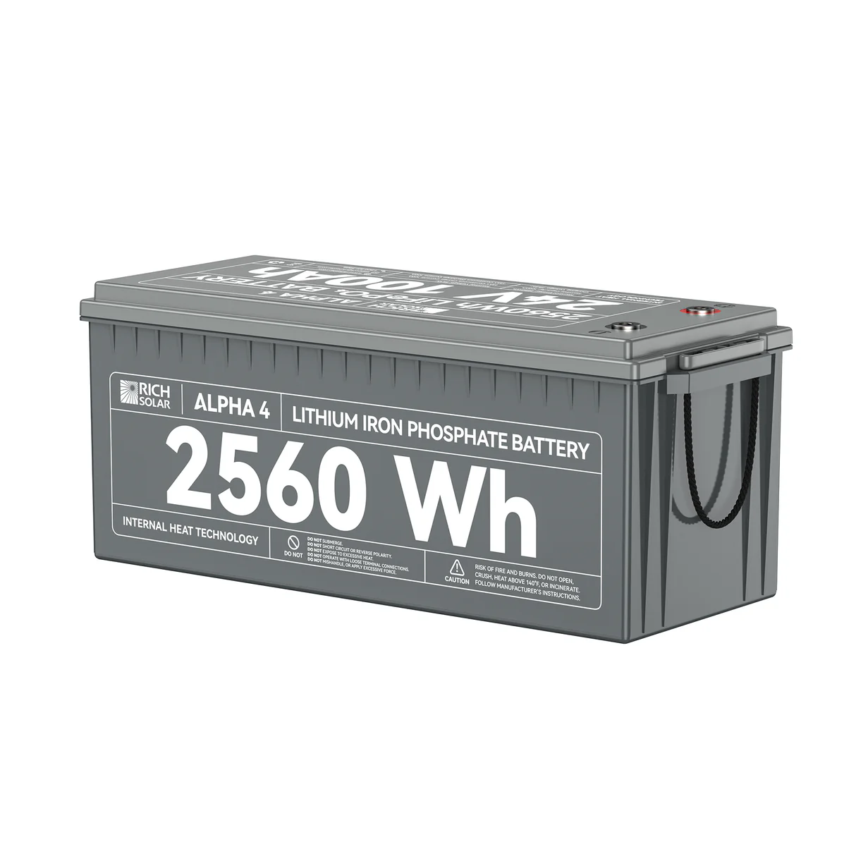 RICH SOLAR - ALPHA 4 | 24V 100Ah LiFePO4 Battery | Powerful 24V Lithium Battery for RVs, Trailers, Vans, Boats, Off-Grid | 5,000 Lifetime Cycles | Bluetooth and Internal Heat Technology