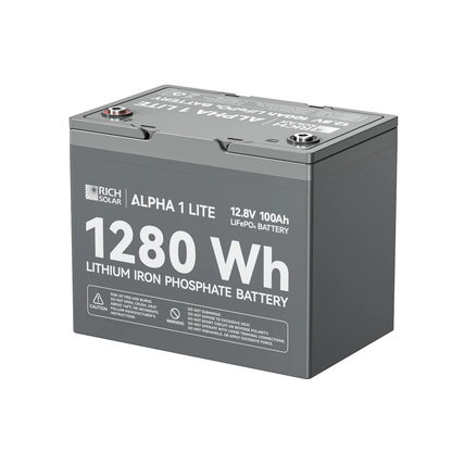 Rich Solar - Alpha 1 Lite | 12V 100Ah LifePO4 Battery