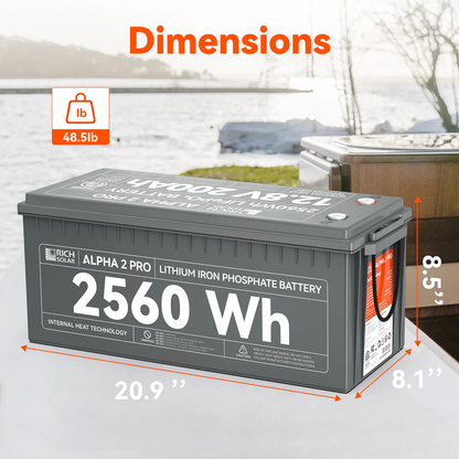 Rich Solar - Alpha 2 Pro| 12V 200Ah LifePO4 Battery
